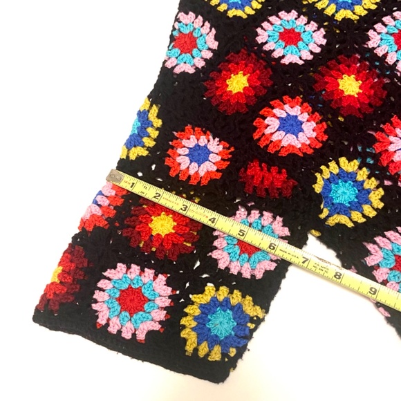 ANTHROPOLOGIE Magdalena Boho Hippie Festival Crochet Jumper Granny Square Large - Picture 6 of 6